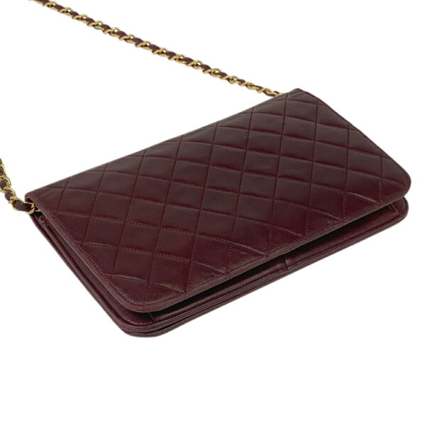 1000047978095 12 CHANEL Matelasse Single Flap Push Lock Leather Shoulder Bag Bordeaux