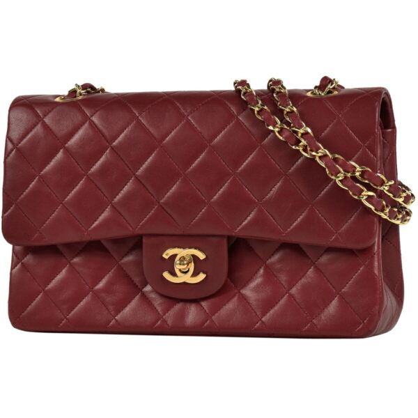 1000048152944 01 CHANEL Matelasse W Flap Leather Handbag Red