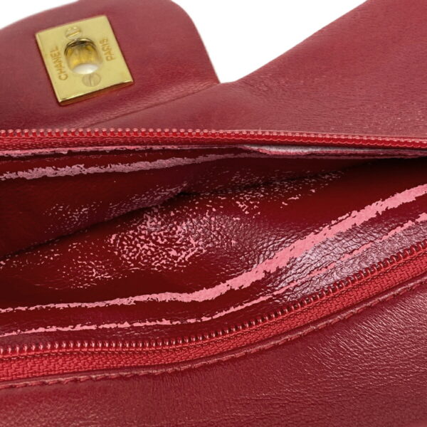 1000048186970 19 CHANEL Matelasse W Flap Leather Shoulder Bag Red