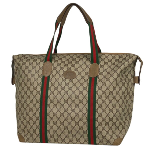 1000048296280 11 Gucci GG Pattern Sherry Line Bag Canvas Brown Green