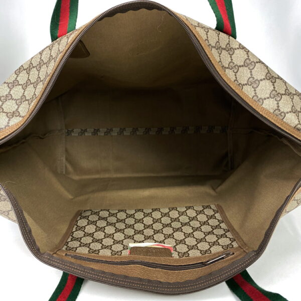 1000048296280 16 Gucci GG Pattern Sherry Line Bag Canvas Brown Green