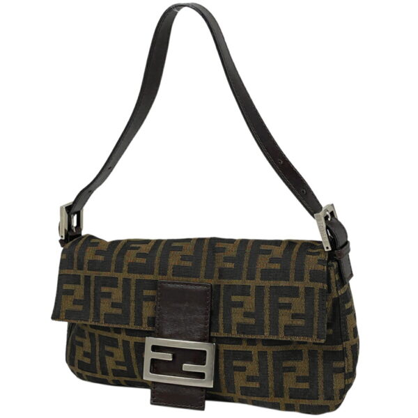 1000048327922 11 FENDI Zucca Pattern Mamma Bucket Shoulder Bag Canvas Brown