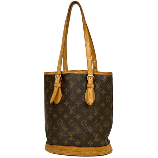 1000048458787 11 Louis Vuitton Petit Bucket PM Shoulder Tote Bag Monogram Brown