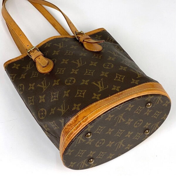 1000048458787 12 Louis Vuitton Petit Bucket PM Shoulder Tote Bag Monogram Brown