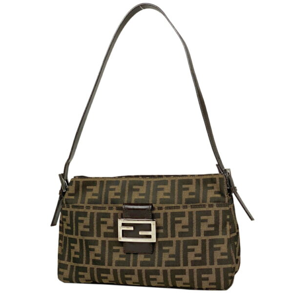 1000048462203 11 Fendi Zucca Pattern Shoulder Bag Canvas Brown