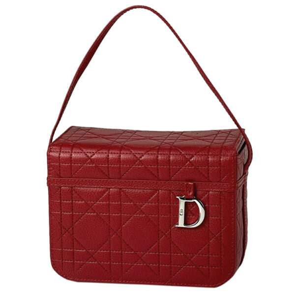 1000048576757 11 Christian Dior Cannage Leather Vanity Pouch Red