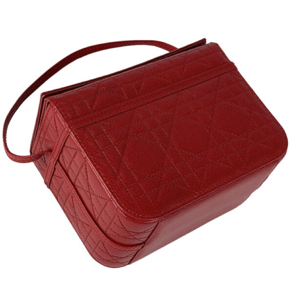 1000048576757 12 Christian Dior Cannage Leather Vanity Pouch Red