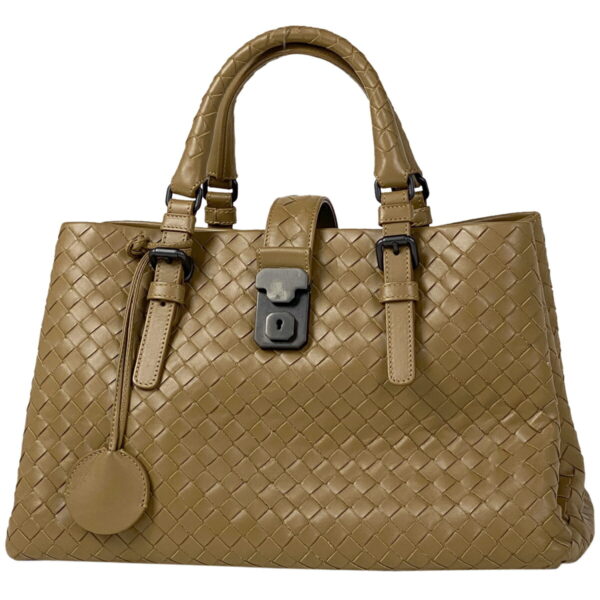 1000048583892 11 Bottega Veneta Intrecciato Rome 2WAY Leather Shoulder Handbag Beige