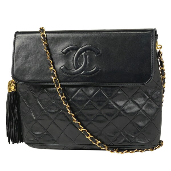 1000048757798 11 CHANEL Cocomark Leather Crossbody Shoulder Bag Black