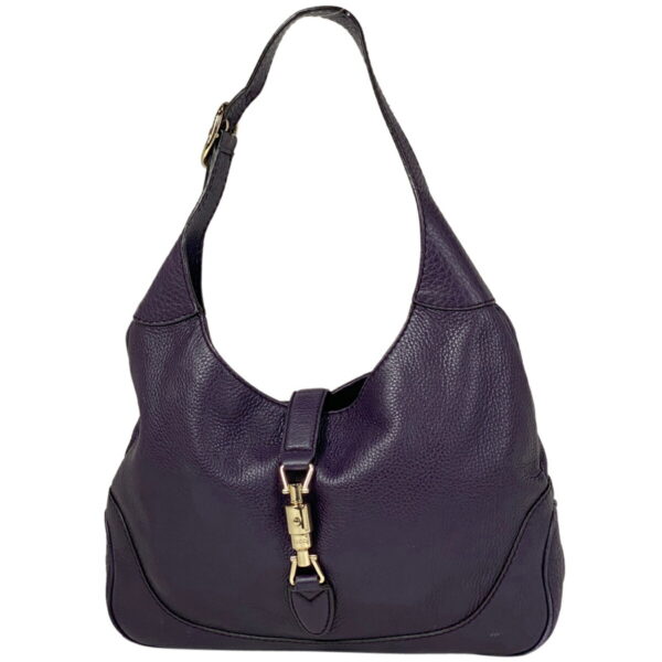 1000048856422 11 Gucci Jackie Line Shoulder Bag Leather Purple