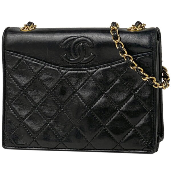 1000049041209 11 CHANEL Coco Mark Chain Matelasse Leather Shoulder Bag Black