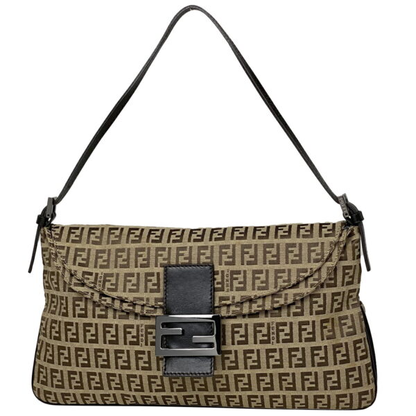 1000049049304 11 Fendi Zucchino Pattern Shoulder Bag Canvas Brown