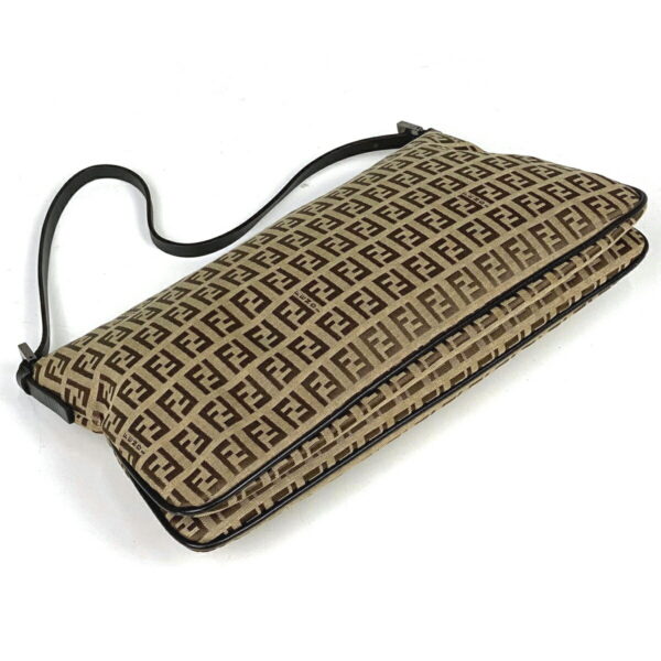 1000049049304 12 Fendi Zucchino Pattern Shoulder Bag Canvas Brown