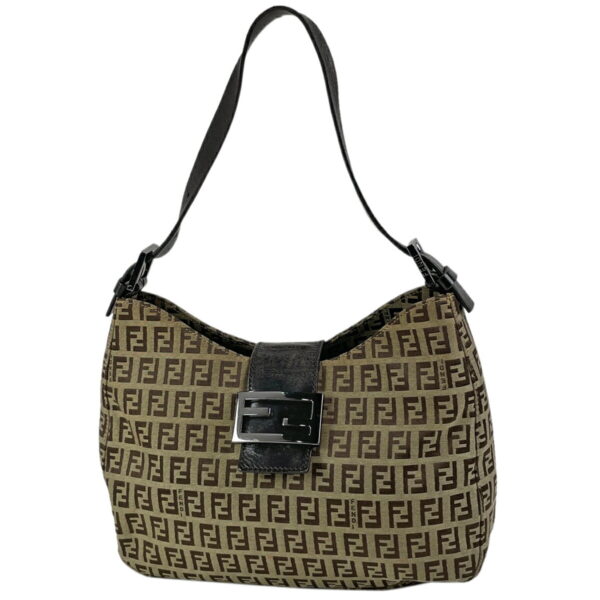 1000049065939 11 Fendi Zucchino Pattern Shoulder Bag Canvas Brown