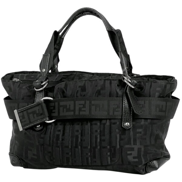 1000049300566 11 Fendi Zucca Pattern Tote Handbag Nylon Black