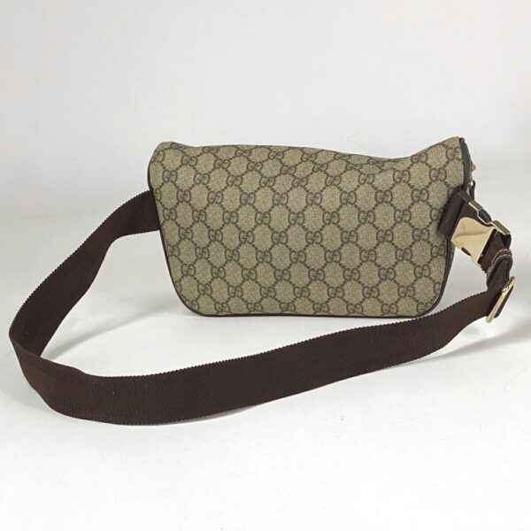 1000049373447 12 Gucci GG Pattern Waist Body Bag Canvas Brown