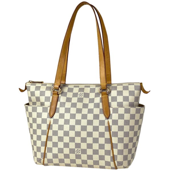 1000049388359 11 Louis Vuitton Totally PM Tote Bag Damier Azur White