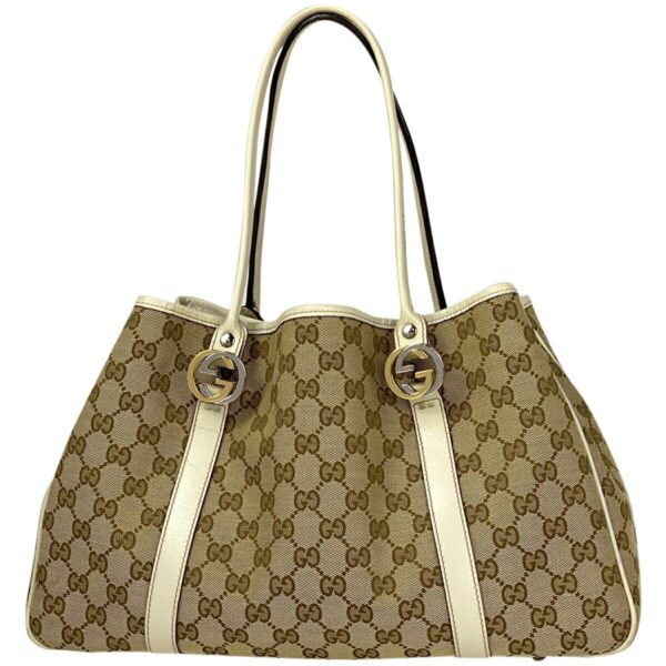 1000049453163 11 Gucci GG Pattern GG Twins Tote Bag GG Canvas Beige White