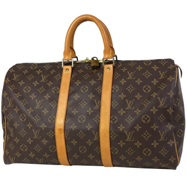 1000049922843 11 Louis Vuitton Keepall 45 Bag Monogram Brown