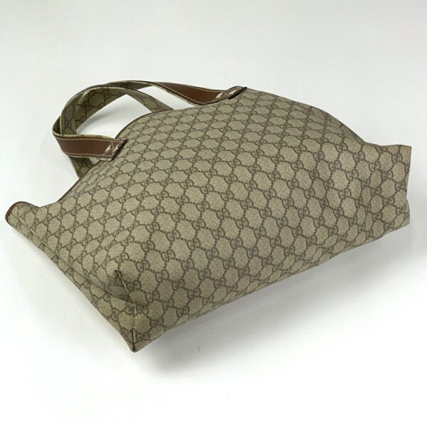 1000050010355 12 Gucci GG Pattern Sherry Line Tote Bag Canvas Brown