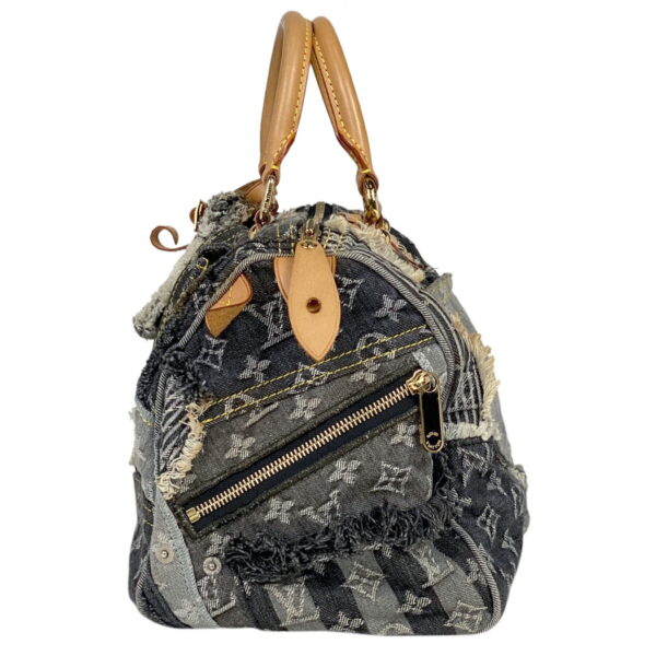 1000050111731 12 Louis Vuitton Speedy 30 Patchwork Bag Monogram Denim Gray