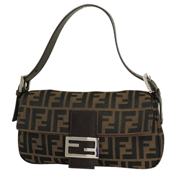 1000050124106 11 FENDI Zucca Pattern Mamma Bucket Shoulder Bag Canvas Brown