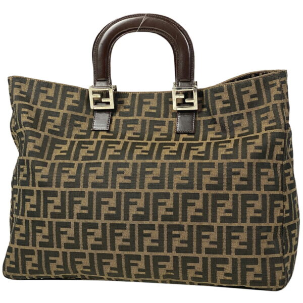 1000051094705 11 FENDI Zucca Pattern Tote Bag Canvas Brown