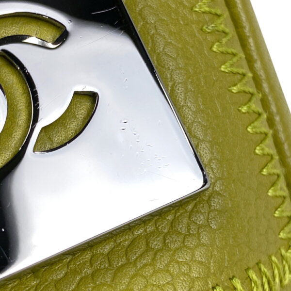 1000051483653 15 CHANEL Chocolate Bar Leather Handbag Green