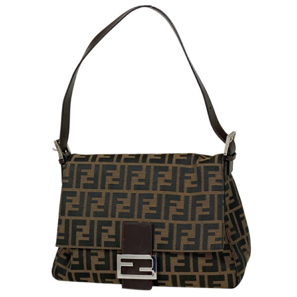 1000051488313 11 FENDI Zucca Pattern Mamma Bucket Canvas Brown