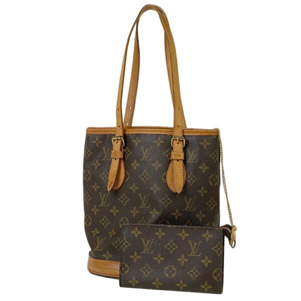 1000051519352 11 Louis Vuitton Petit Bucket PM Shoulder Tote Bag Monogram Brown