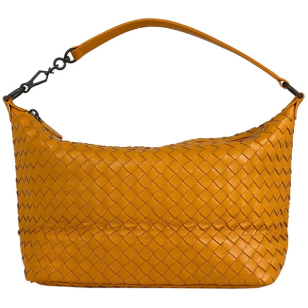 1000051686047 11 Bottega Veneta Intrecciato Braided Mesh Nappa Shoulder Leather Handbag Orange