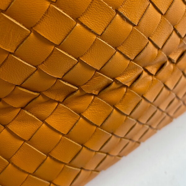 1000051686047 14 Bottega Veneta Intrecciato Braided Mesh Nappa Shoulder Leather Handbag Orange