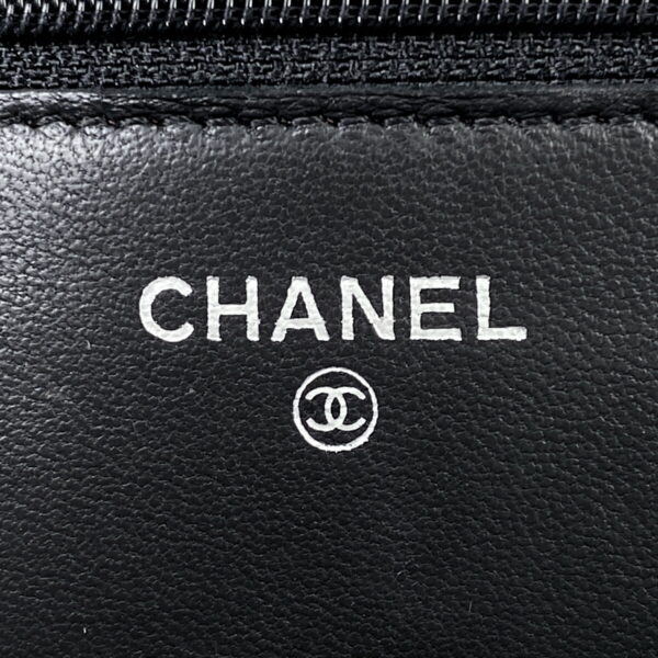 1000051688201 23 CHANEL Cocomark Matelasse Leather Chain Wallet Black