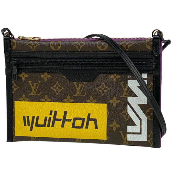 1000052750167 11 Louis Vuitton Flat Messenger Clutch Pouch Monogram Brown Purple