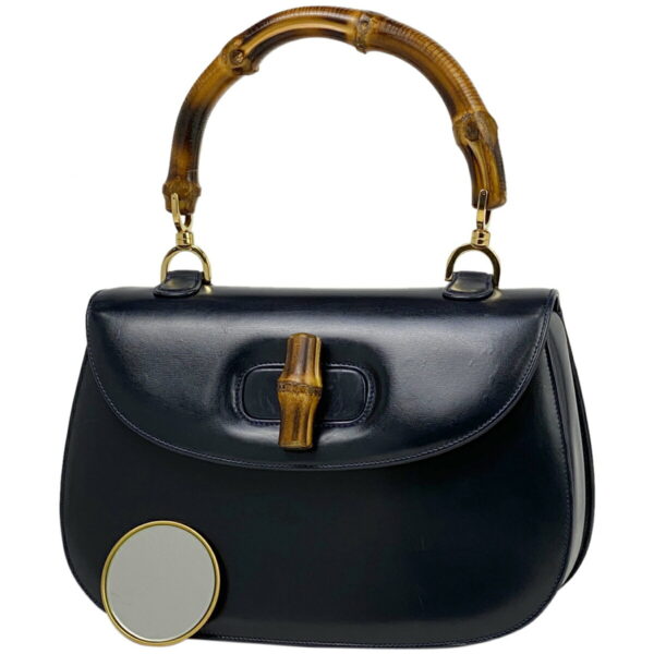 1000052750426 11 Gucci Bamboo Handbag Leather Navy