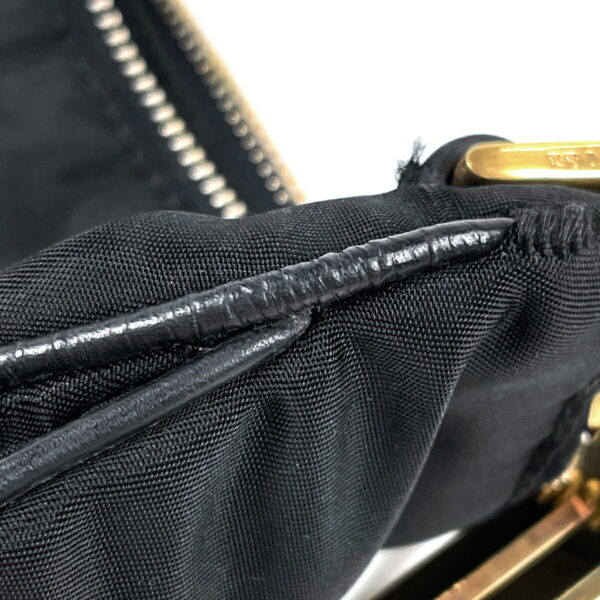 1000053082045 12 PRADA Plate Shoulder Bag Nylon Nero