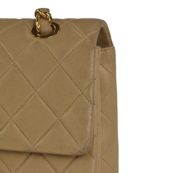 1000053466142 06 CHANEL Deca Matelasse Single Flap Leather Shoulder Bag Beige