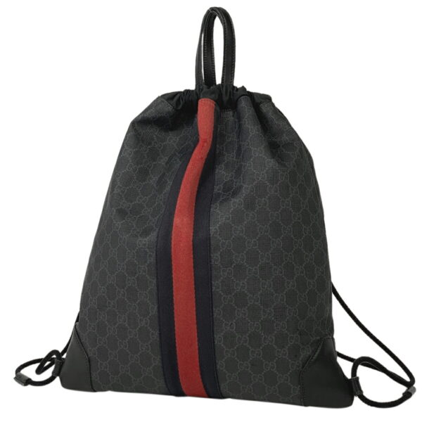 1000056234052 11 Gucci GG Pattern Sherry Line Rucksack Canvas Black