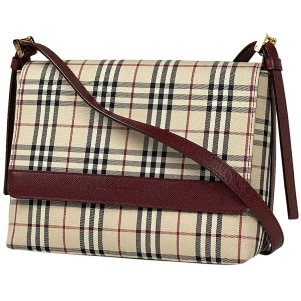 1000056236568 11 Burberry Check Pattern Canvas Crossbody Shoulder Bag Beige Bordeaux