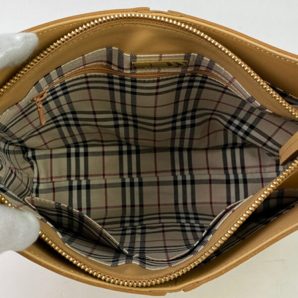 1000056237626 17 Burberry Leather Plaid Shoulder Bag Beige