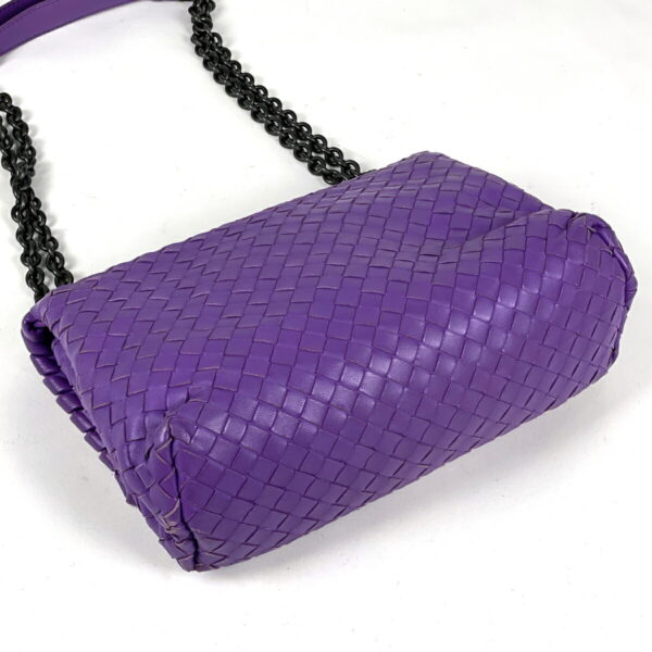 1000057097922 12 Bottega Veneta Intrecciato Chain Leather Olympia Shoulder Bag Purple