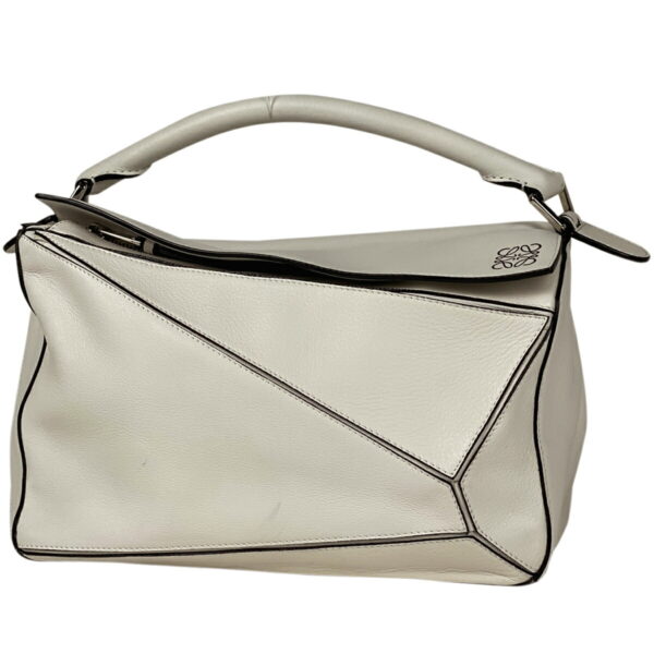 1000058019947 11 Loewe Puzzle 2Way Shoulder Bag Leather White