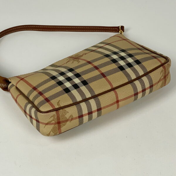 1000058515265 12 Burberry Plaid Canvas Pouch Handbag Beige Brown