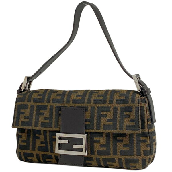 1000058688365 11 FENDI Zucca Pattern Mamma Bucket Handbag Canvas Brown