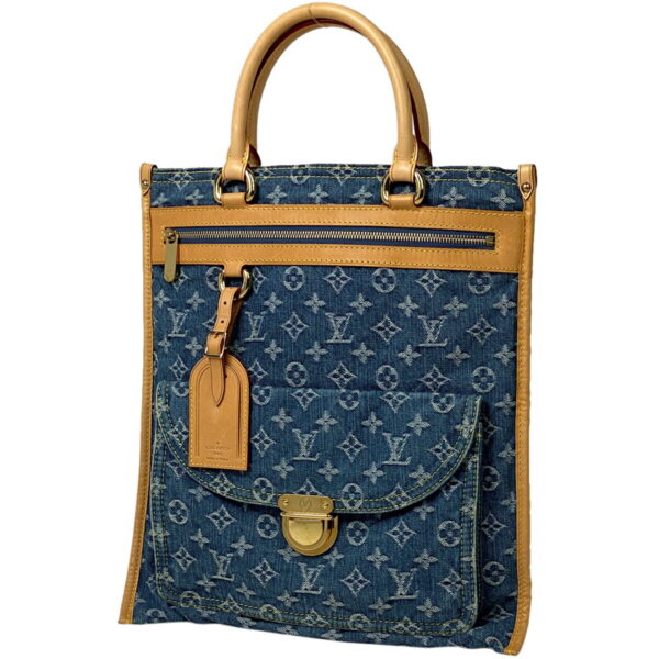 1000058900740 11 Louis Vuitton Flat Shopper Tote Bag Monogram Denim Blue