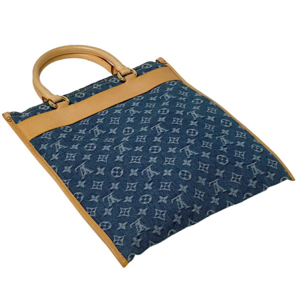 1000058900740 12 Louis Vuitton Flat Shopper Tote Bag Monogram Denim Blue