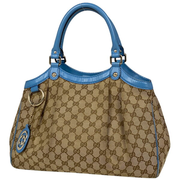 1000059638420 11 Gucci GG Pattern Sookie Handbag GG Canvas Brown Blue