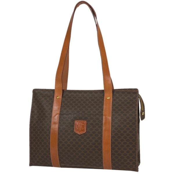 1000060641099 11 Celine Macadam Pattern All Over Canvas Shoulder Tote Bag Brown