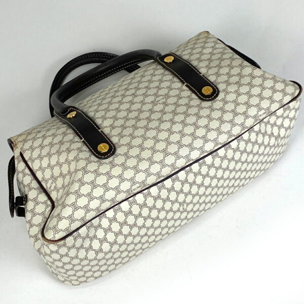 1000060643567 12 Celine Macadam Pattern All Over Canvas Handbag White