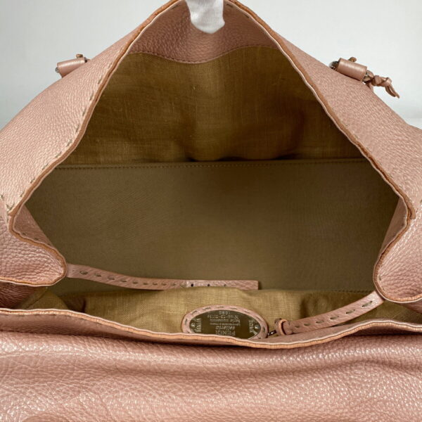 1000060643598 16 FENDI Selleria Linda Handbag Stitch Leather Pink